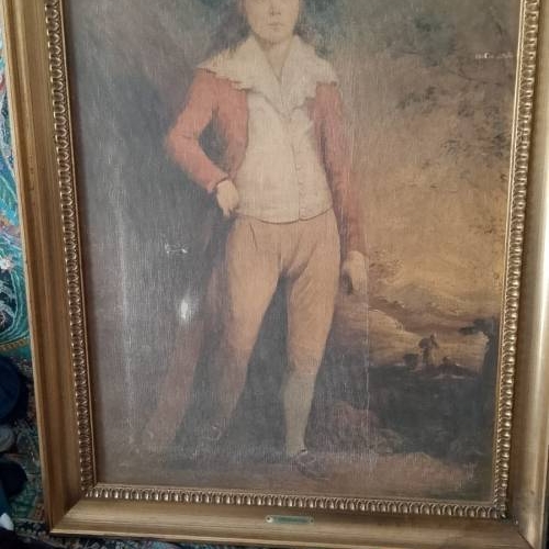 Elegante Quadro d&rsquo;Arredo &ndash; Ritratto di Giovane (Ozias Humphry) con Cornice Dorata