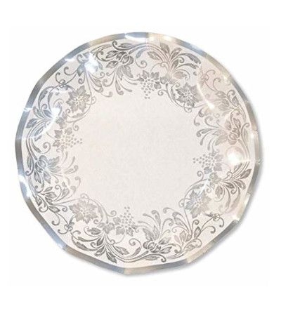 piattini con disegni argento cm 24- 10 pezzi