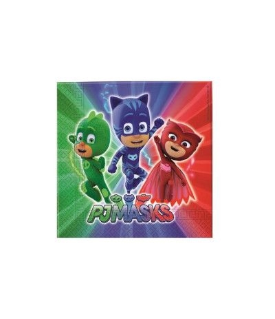 Tovaglioli Super Pigiamini Pj Masks - 20 Pezzi