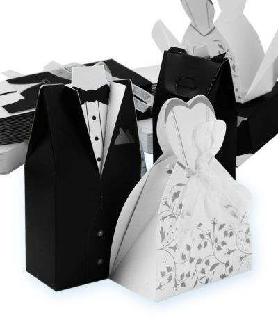 scatolina abito sposa con nastrino 