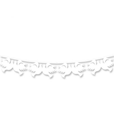 Festone colombe bianche- 3 mt x 19 cm
