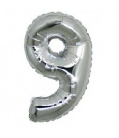 palloncino mylar n.9 argento- 35 cm