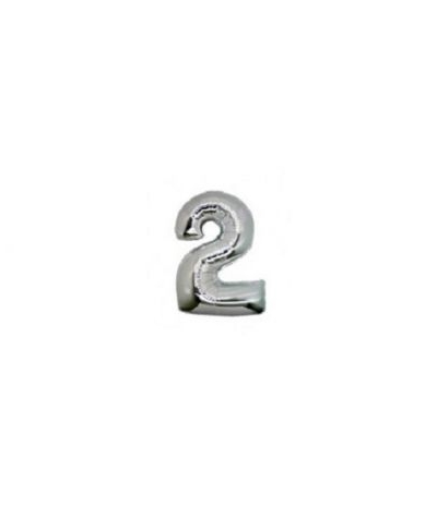 palloncino mylar numero 2 argento- 35 cm