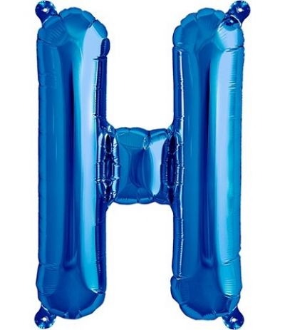 palloncino lettere h blu - 35 cm