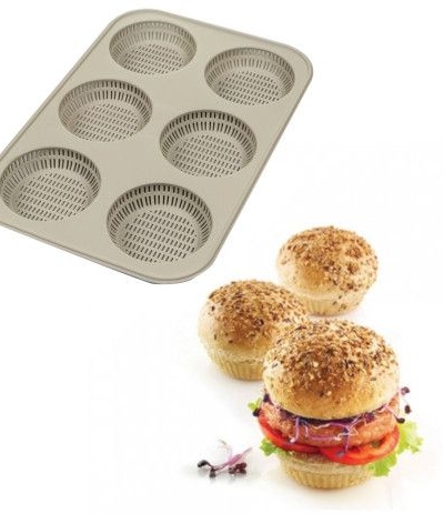 stampo in silicone burger bread- 6 x 80 h x 20 mm