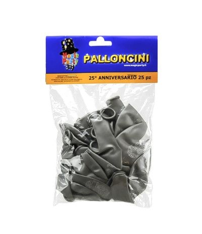 palloncini argento 25° lattice- 25 pezzi