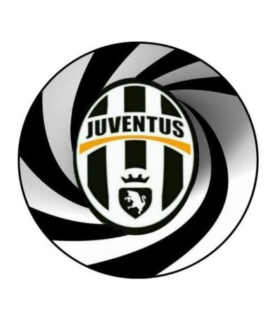 Cialda tonda in pasta di zucchero A3- Juventus 30 cm