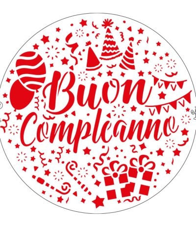 stencil buon compleanno- 25 cm