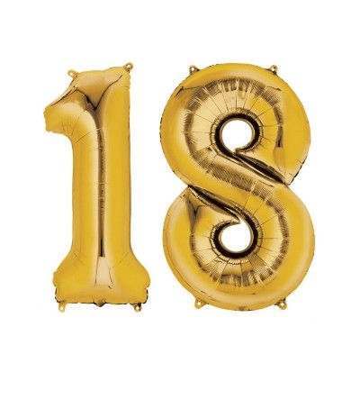 palloncino mylar 18 anni oro- 1 mt