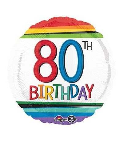 palloncino mylar tondo 80 anni- 45 cm