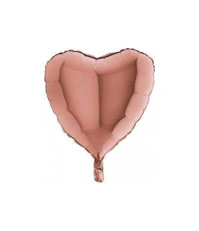 palloncino mylar cuore rosa gold- 46 cm