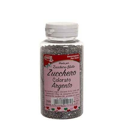 zucchero colorato argento- 200 gr