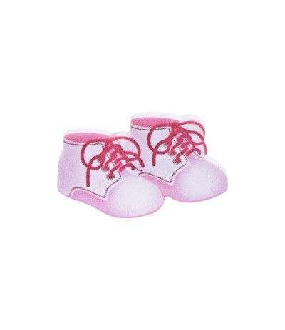 kit nascita scarpe e biberon rosa- 4 pezzi