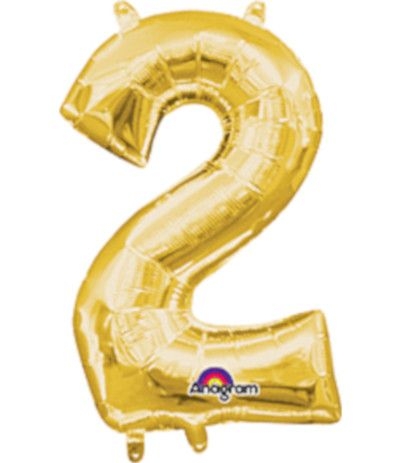 palloncino mylar numero 2 oro cm40