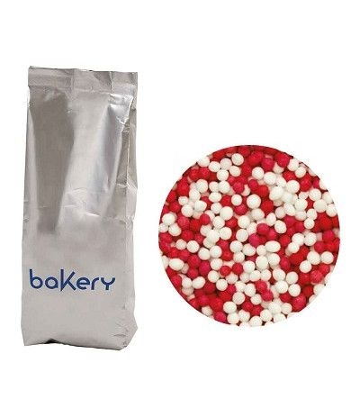 perline di zucchero bianche e rosse 1kg