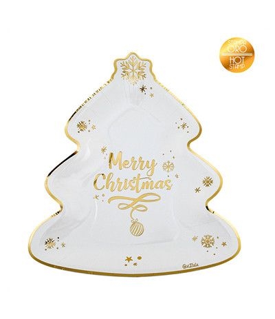 piatto albero di natale merry christmas