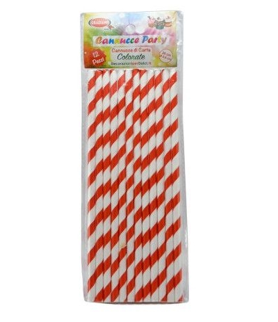 cannucce in carta rosso 12pz