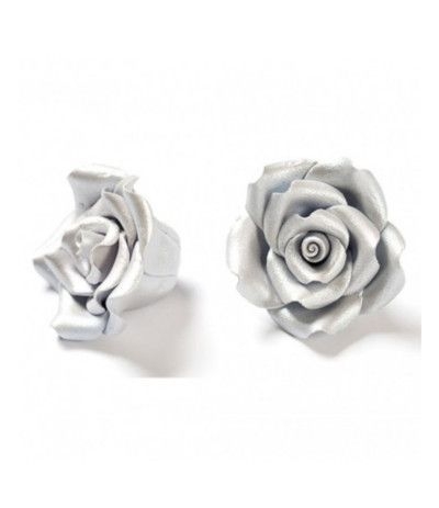 rosa di zucchero argento media- 3,3 cm