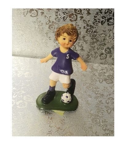 calciatore con pallone in plastica- 7 cm