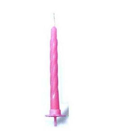 candelina piccola singola rosa-7 cm