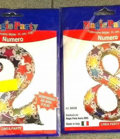 palloncino numero 1 con stelline- 1 mt