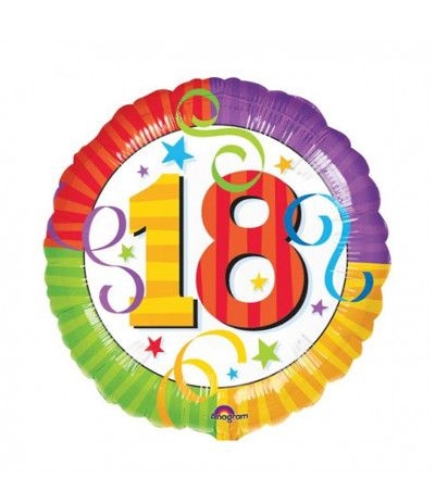 palloncino mylar 18 anni colorato- 43 cm