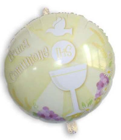 palloncini mylar comunione giallo 80 cm