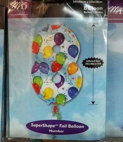 palloncino balloon numero 4- 1 mt