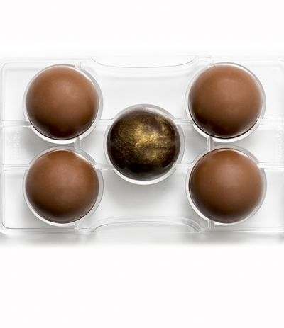 stampo per cioccolatini mezza sfera- 5 cavità