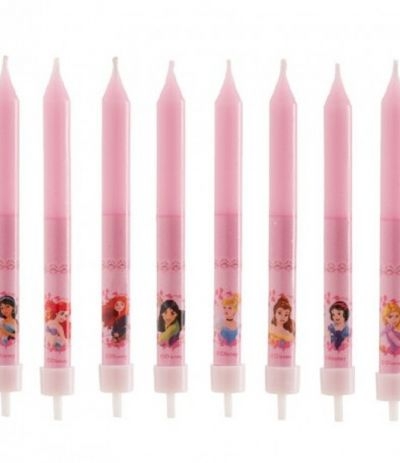 8 Candele Principesse rosa- 10 cm