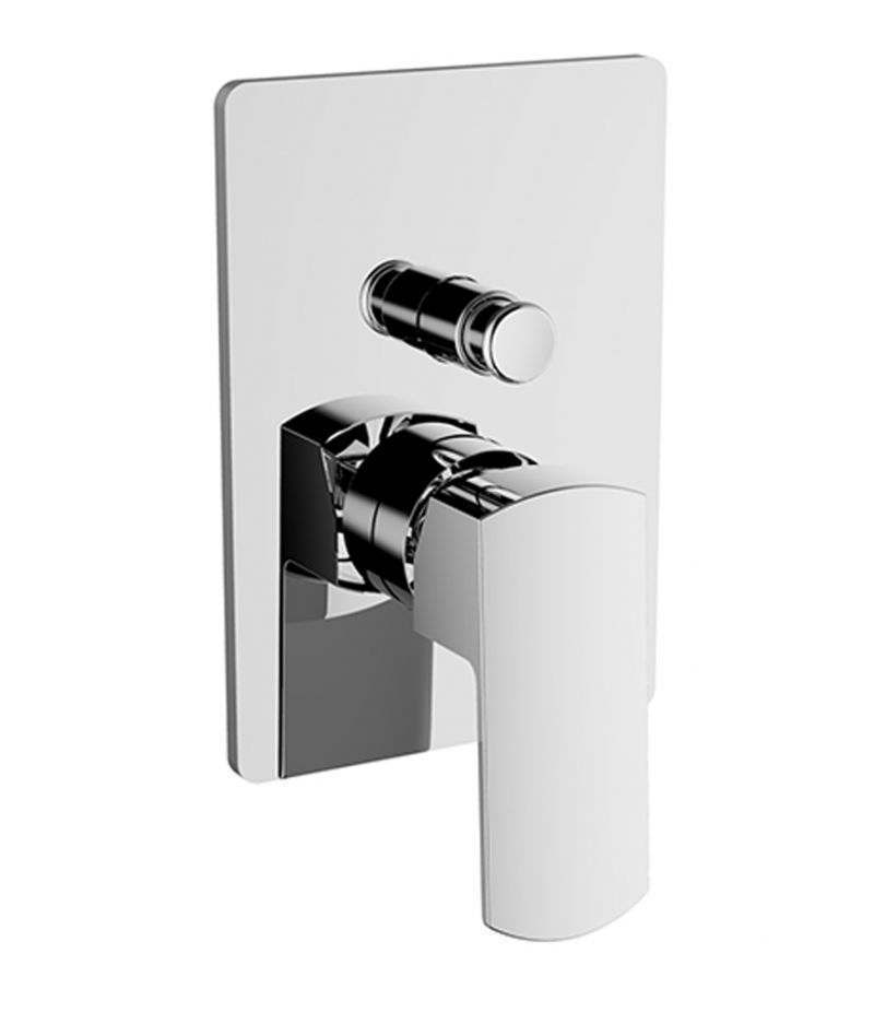 Miscelatore piastra e leva con deviatore Teorema Edge cromato