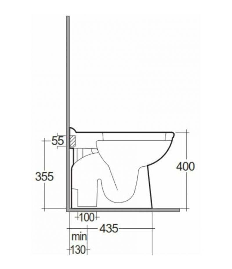 Vaso a pavimento con scarico a terra RAK KARLA - (3)