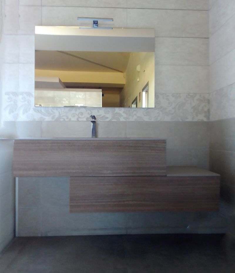 Mobile bagno 145 cm LIME Ø sablè canaletto con top tabacco deimos stone txt