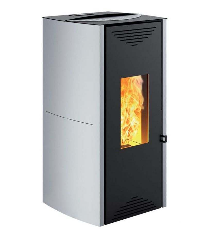 Stufa a pellet idro TUGA 16.8 kW grigio metallizzato Caminetti Montegrappa