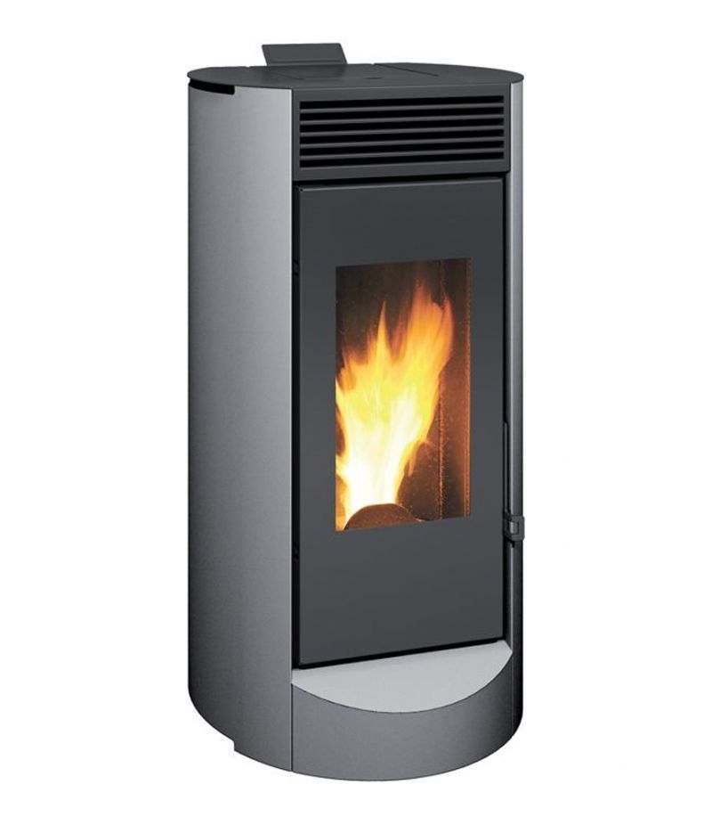 Stufa a pellet ad aria LANDA 9,5 kW grigio metallizzato Caminetti Montegrappa