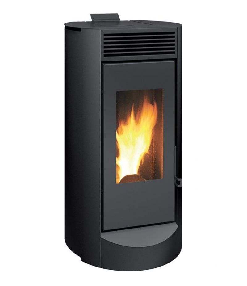 Stufa a pellet ad aria LANDA 9,5 kW nero Caminetti Montegrappa