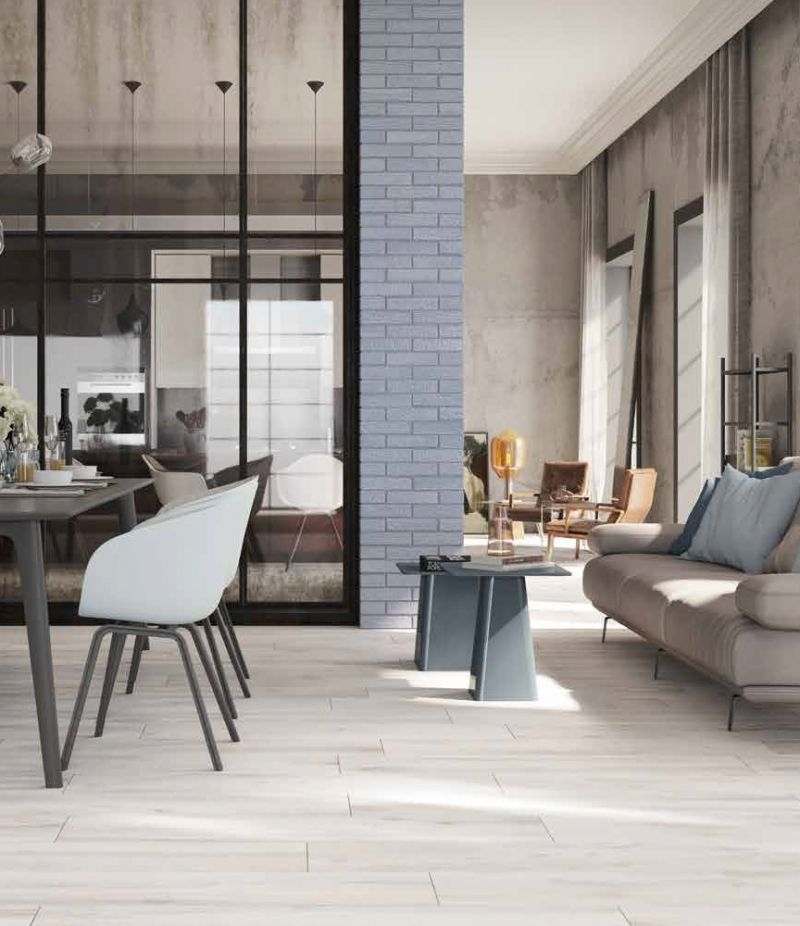 Gres Porcellanato WOODIE WHITE 24x120 cm effetto legno CERAMICA RONDINE