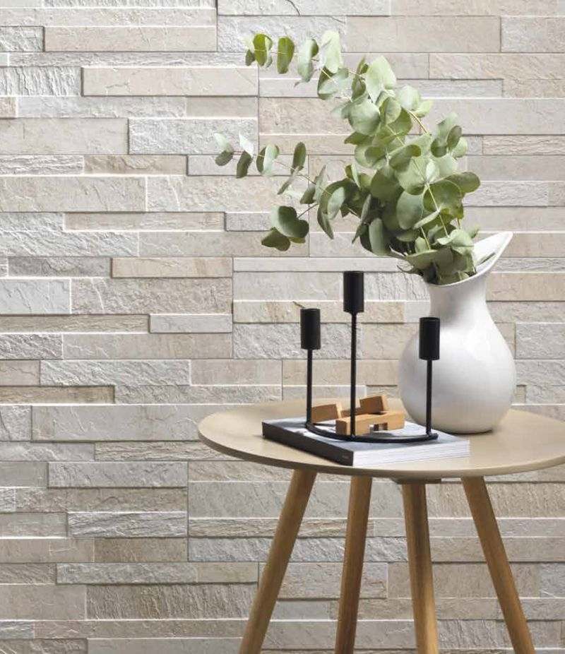Gres Porcellanato CUBICS WHITE 15x61 cm rivestimento effetto pietra 3D CERAMICA RONDINE