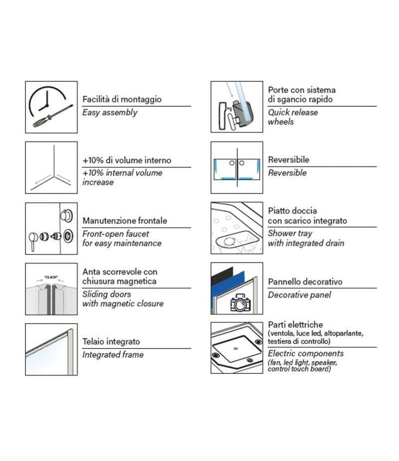 Cabina doccia multifunzione HYDRO 70x90 cm wellness - (4)