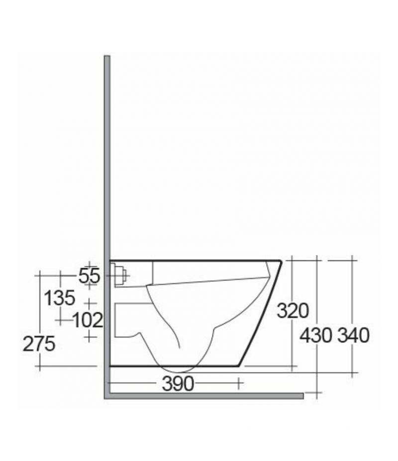 Vaso sospeso con fissaggi nascosti RIMLESS RAK RESORT - (4)