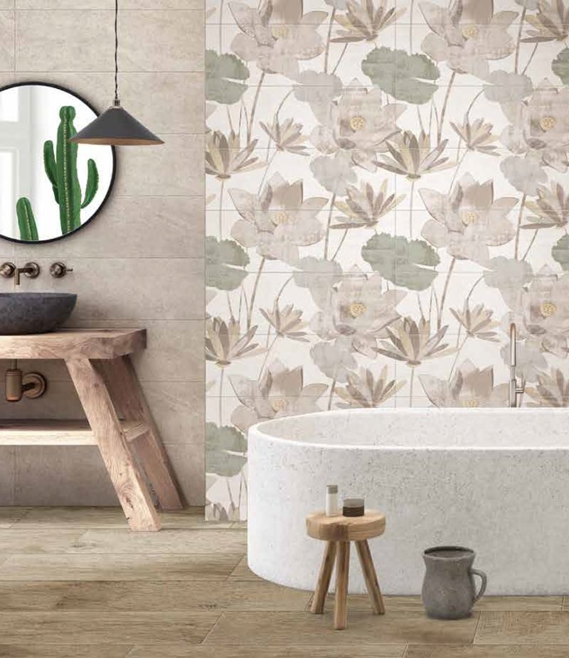 Rivestimento decoro MAISON FLORA 25x75 cm 3 pezzi OLD SAX CERAMICHE