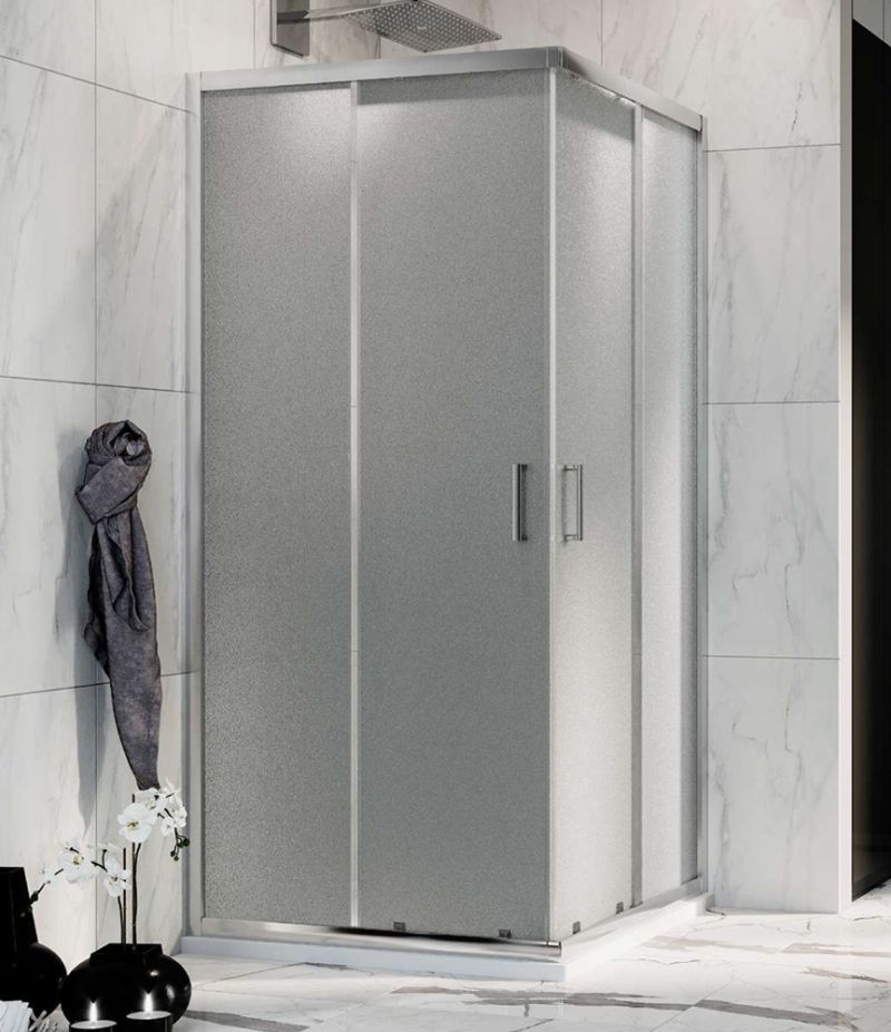 Box doccia 75x90 cm scorrevole in cristallo stampato 6 mm 185h profili cromo SMART