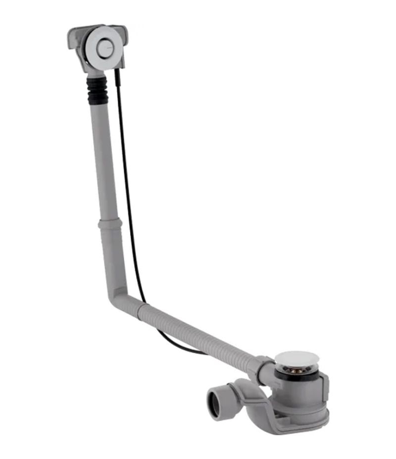 Sifone per vasca da bagno con comando a pulsante PushControl con prolunga orizzontale GEBERIT - (1)