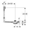 Thumb Sifone per vasca da bagno con comando a pulsante PushControl con prolunga orizzontale GEBERIT - (4)