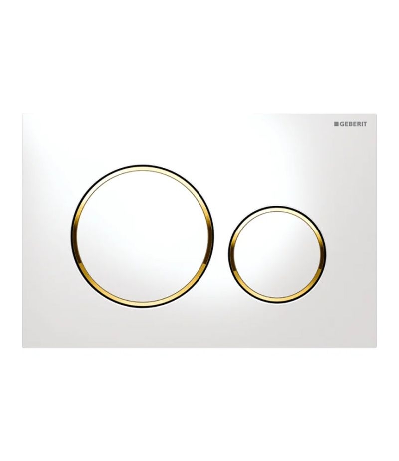 Placca di comando bianca-oro SIGMA20 doppio tasto GEBERIT