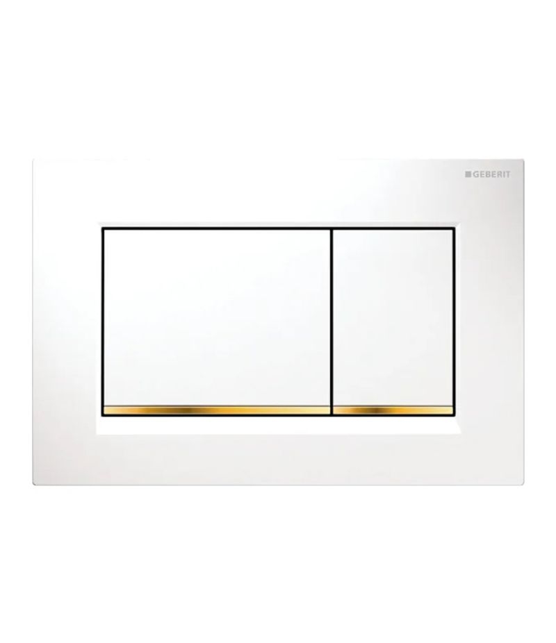 Placca di comando bianca-oro SIGMA30 doppio tasto GEBERIT