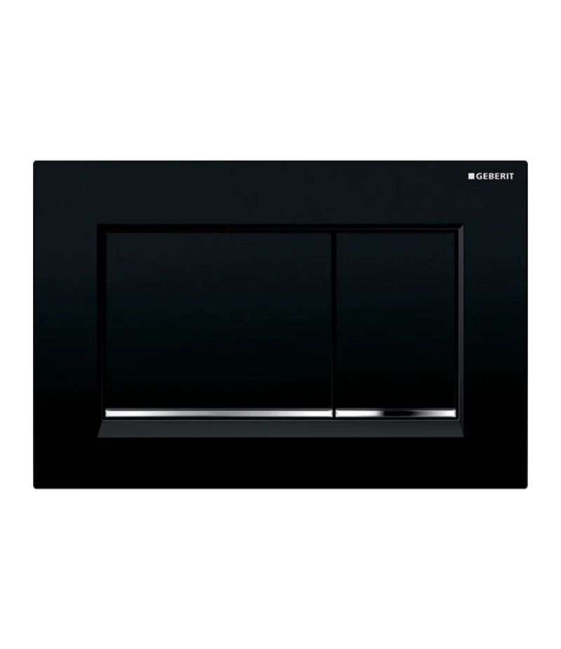 Placca di comando nero-cromo SIGMA30 doppio tasto GEBERIT