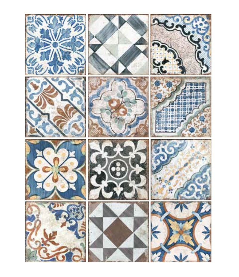 Grès porcellanato effetto decoro AGADIR MIX Cementine 20x20 cm