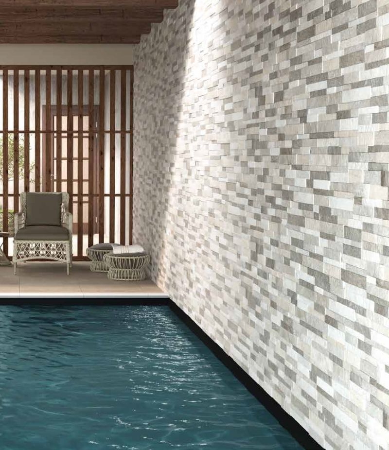 Gres Porcellanato QUARZI 3D MULTICOLOR 15x61 cm rivestimento effetto pietra 3D CERAMICA RONDINE