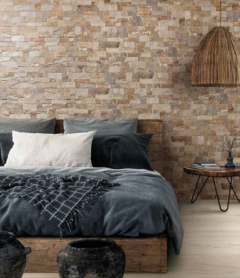 Gres Porcellanato LYON 3D BEIGE 15x61 cm rivestimento effetto pietra 3D CERAMICA RONDINE